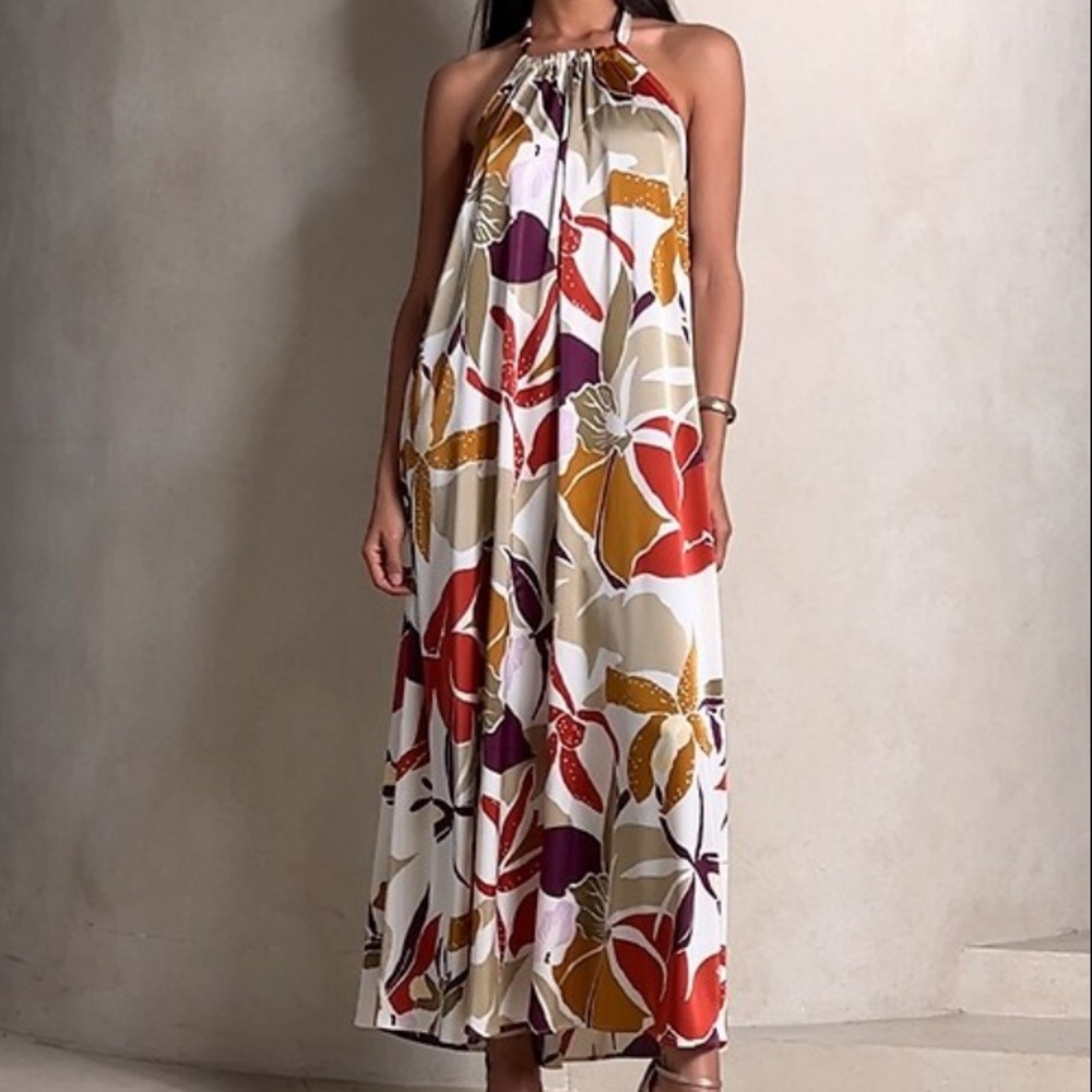 Banana Republic Halter Trapeze Maxi Dress